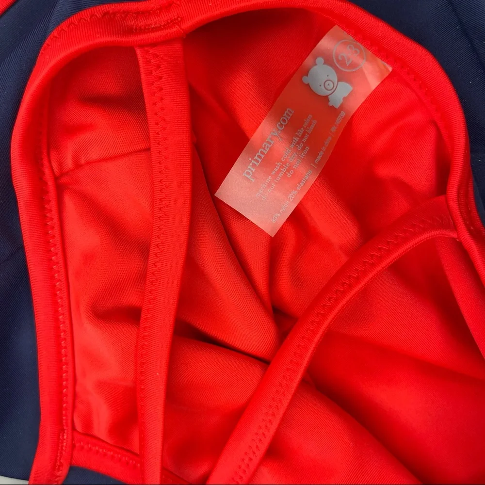 Primary Red & Navy Blue Cross Back Swim Tankini